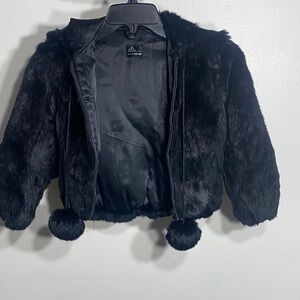 Chic Black Faux Fur Kids Jacket